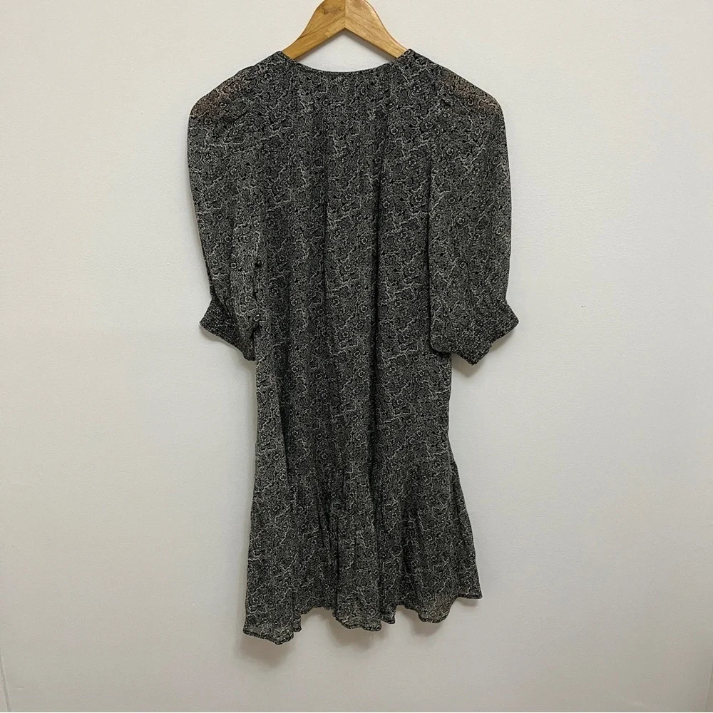 VANESSA BRUNO Alphée dress Mini Black & White Floral Size 34 US 0